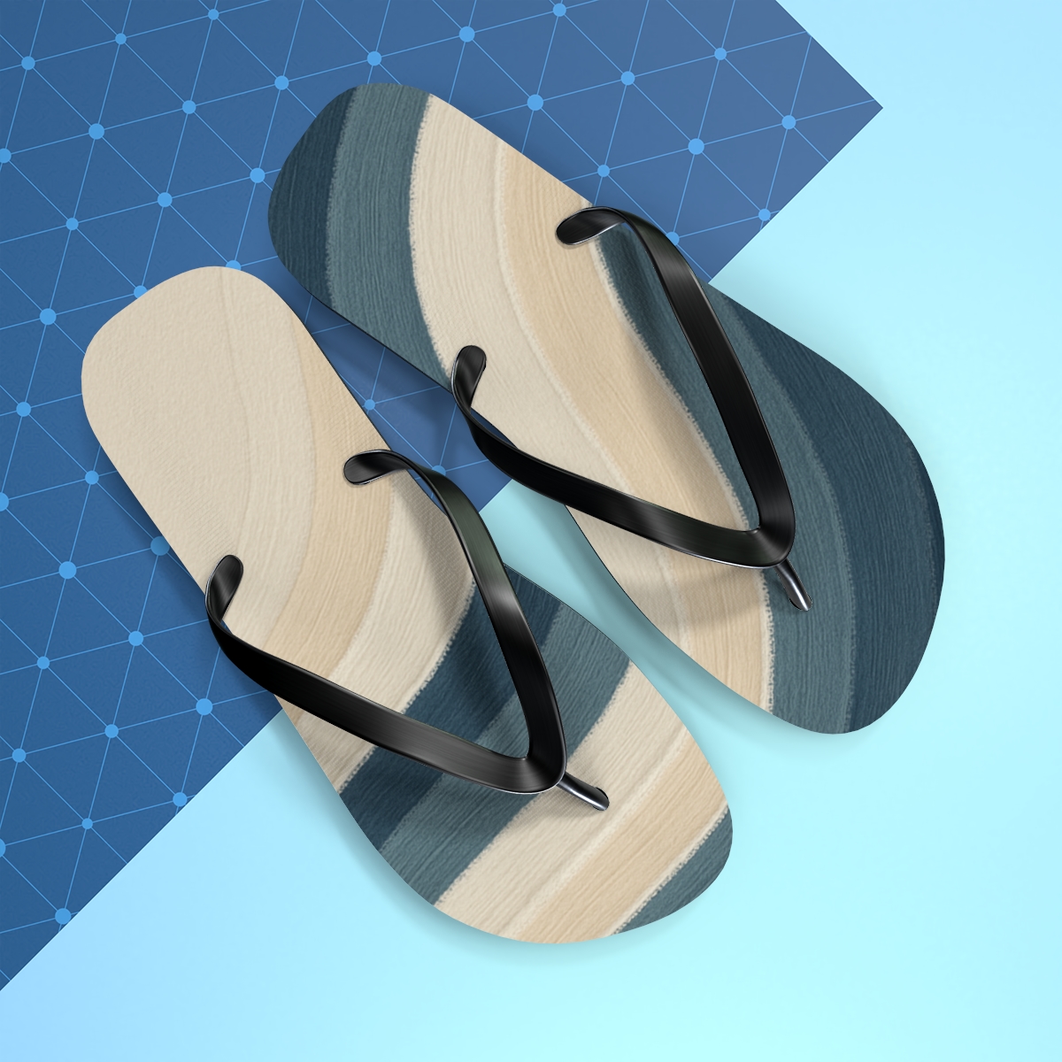 Tide Fringe Wavefront colorful rubber flip flops