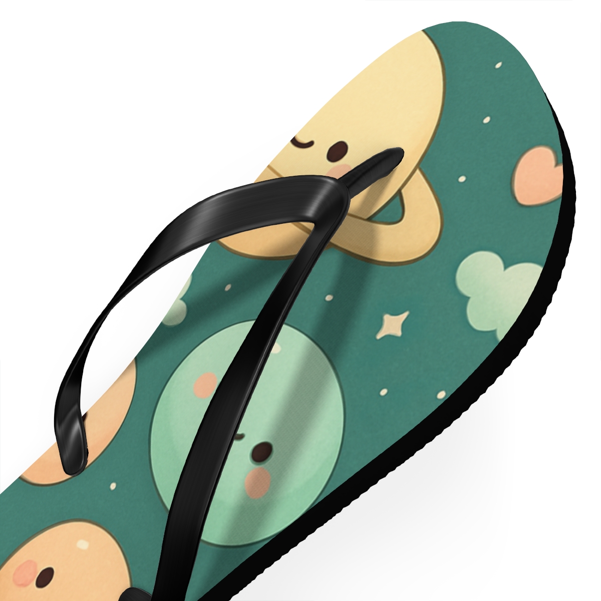 Starlight Mochi Planet Parade colorful rubber flip flops