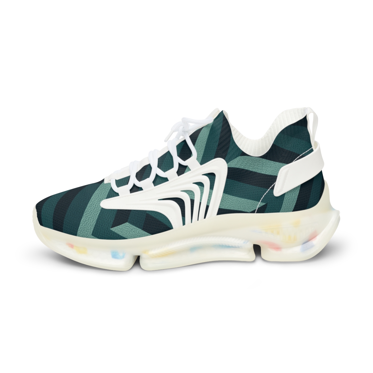 Moire Chevron Matrix personalized athletic sneakers