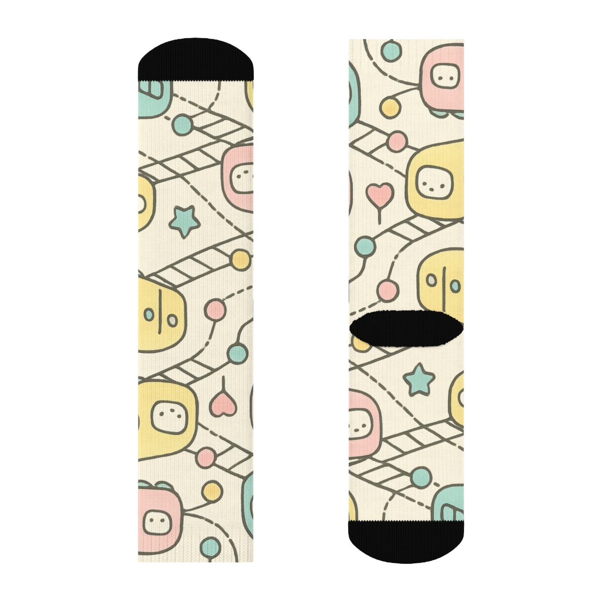 Marshmallow Metro Pocket Pattern unique printed sockscustom socks