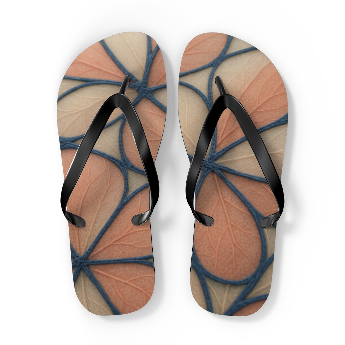 Petal Vein Lattice designer logo flip flops