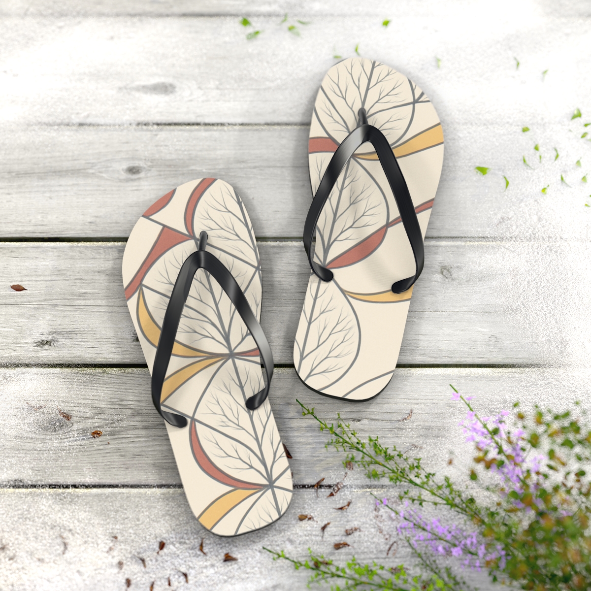 Camellia Phase Lattice unique graphic flip flops