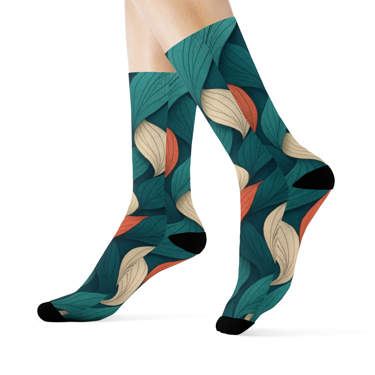 Orchid Petal Wave Interlace unique printed sockscustom socks
