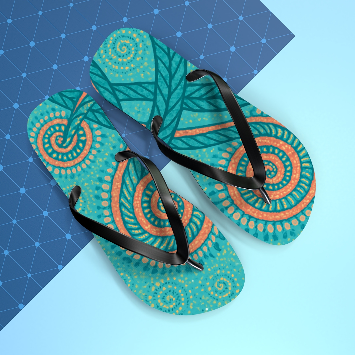Spiral Cluster Matrix personalized beach flip flops