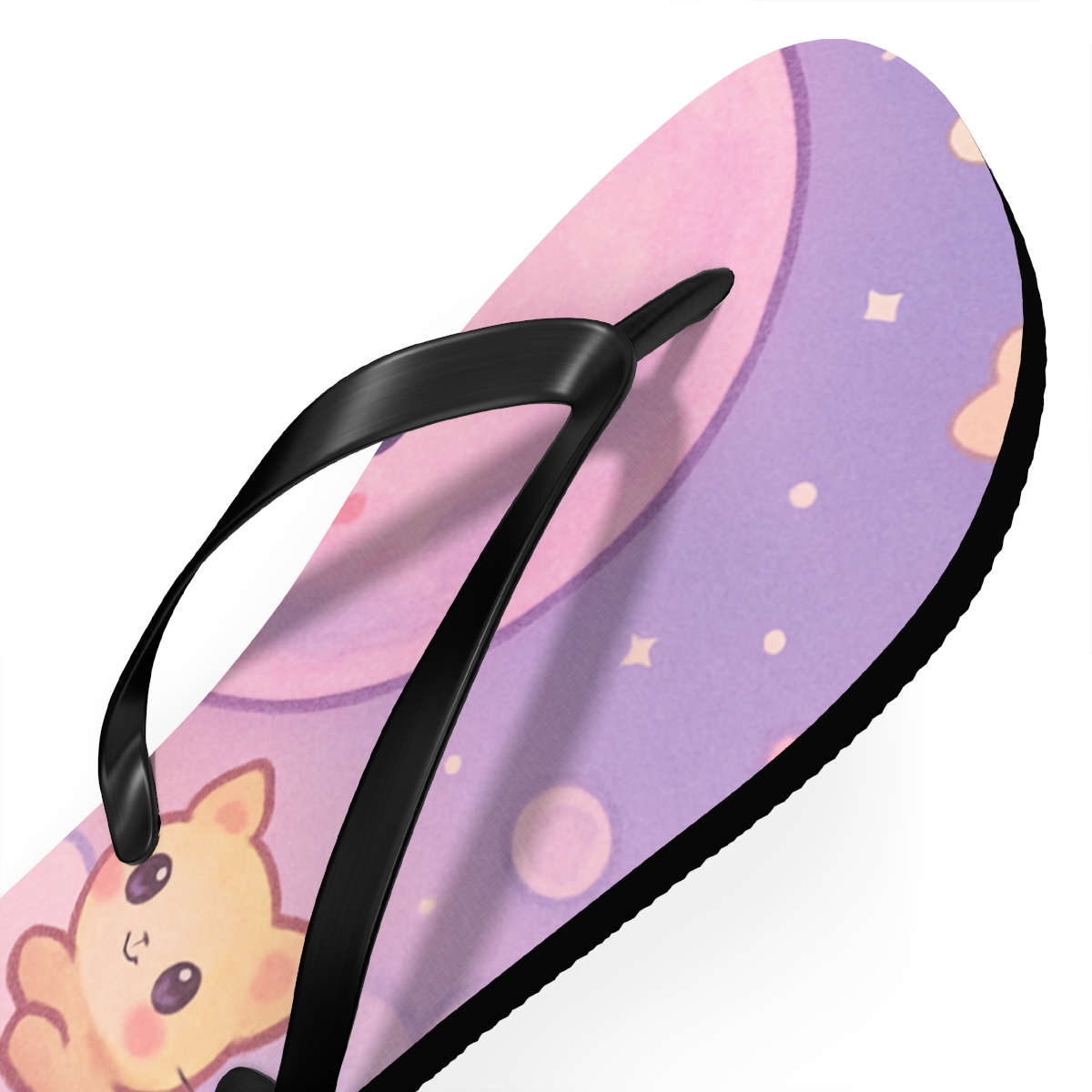Cotton Candy Moon Critters unique graphic flip flops