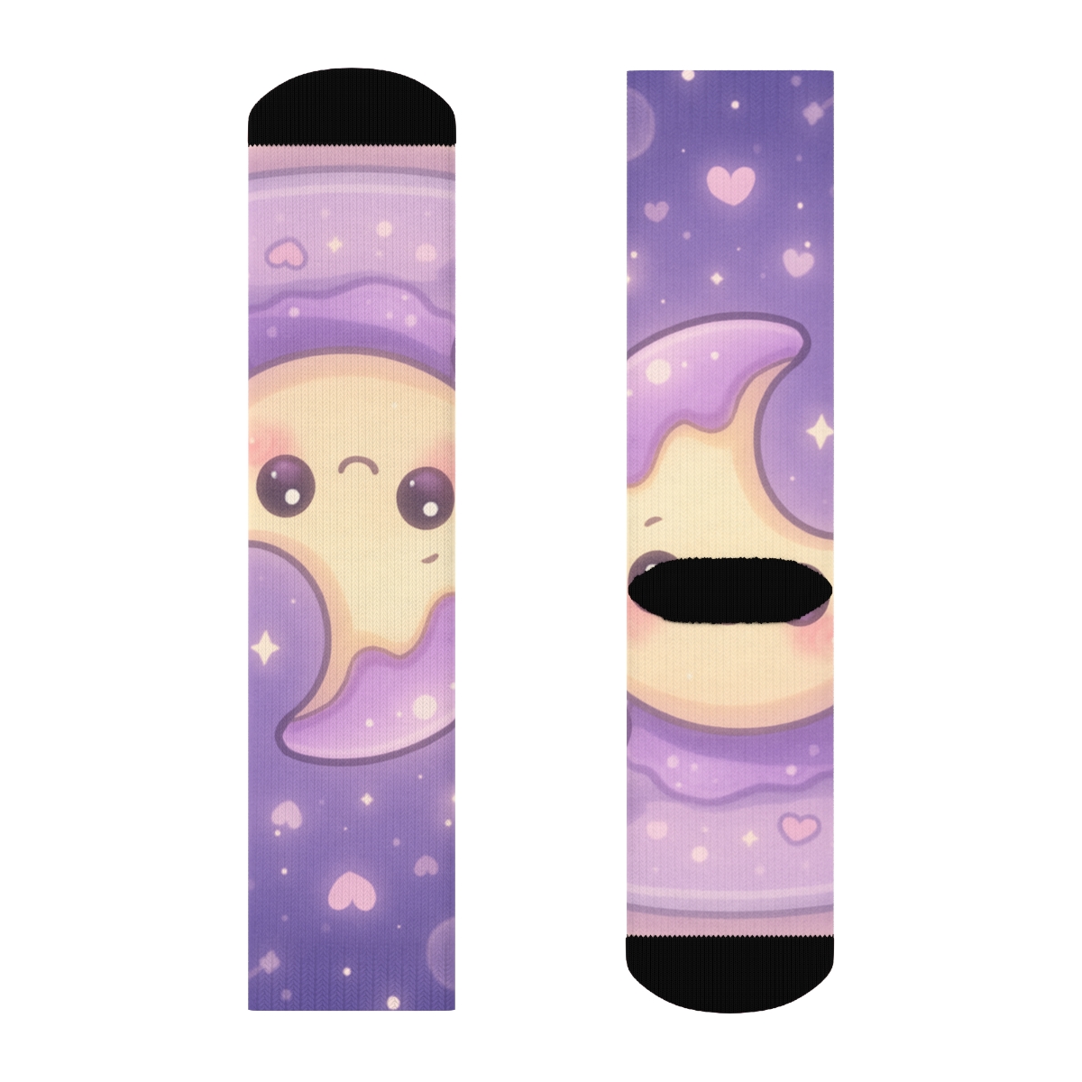 Sleepy Moon Pudding Pals designer logo socks