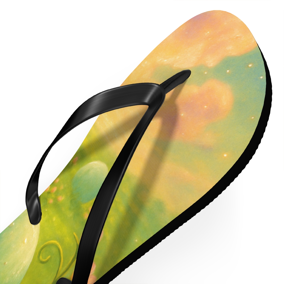 Spring Equinox Egg Nebula Garden colorful rubber flip flops