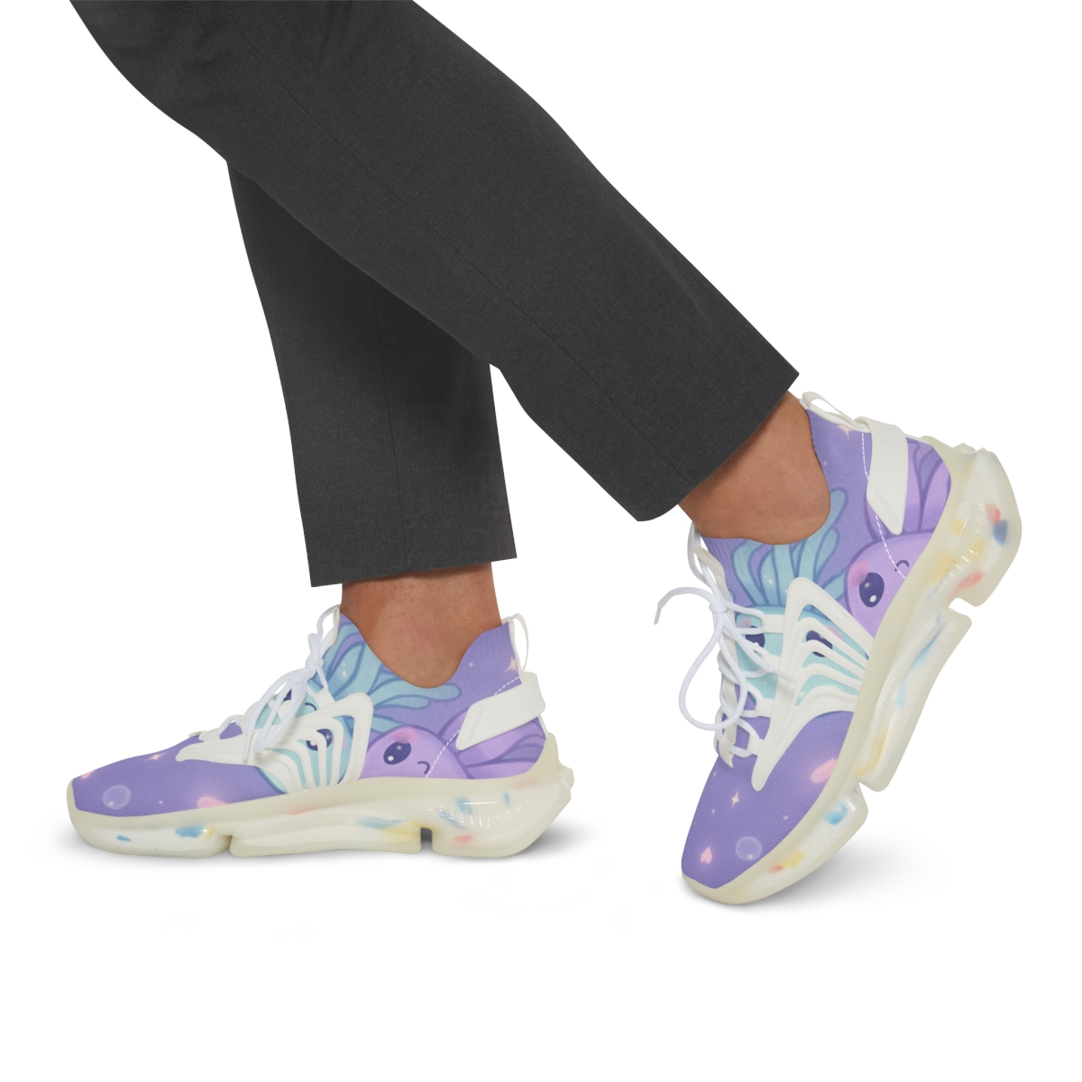 Pastel Moon Jelly Parade personalized athletic sneakers