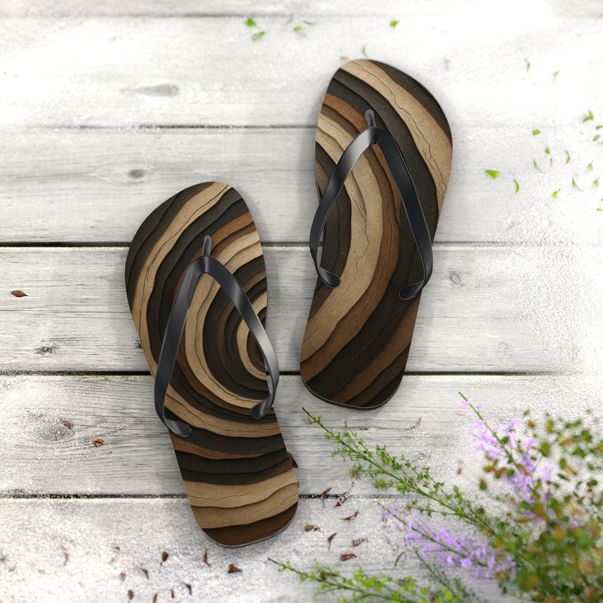 Strata Vortex Weave unique graphic flip flops