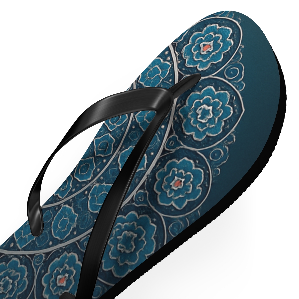 Helix Rosette Lattice Halo designer logo flip flops