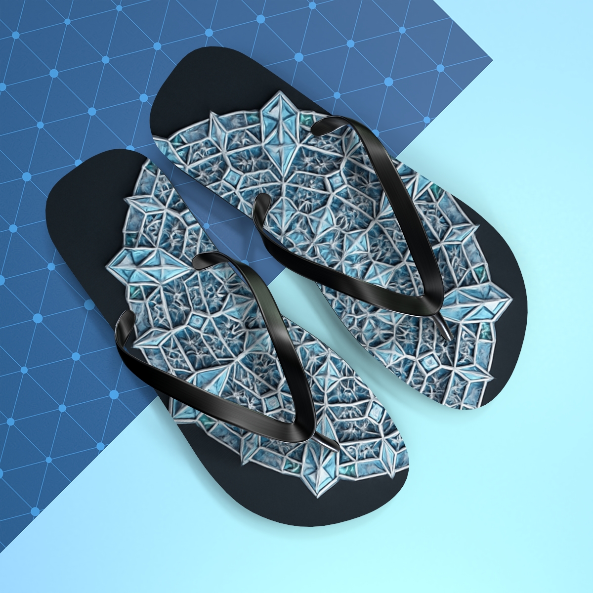 Crystal Lattice Halo Mandala stylish summer flip flops
