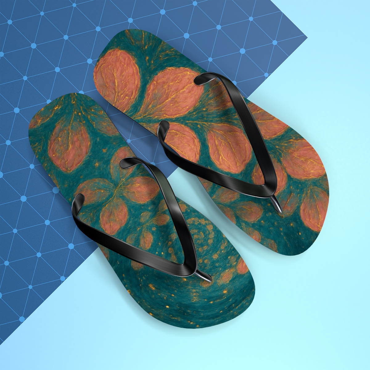 Petal Spiral Mosaic custom flip flops