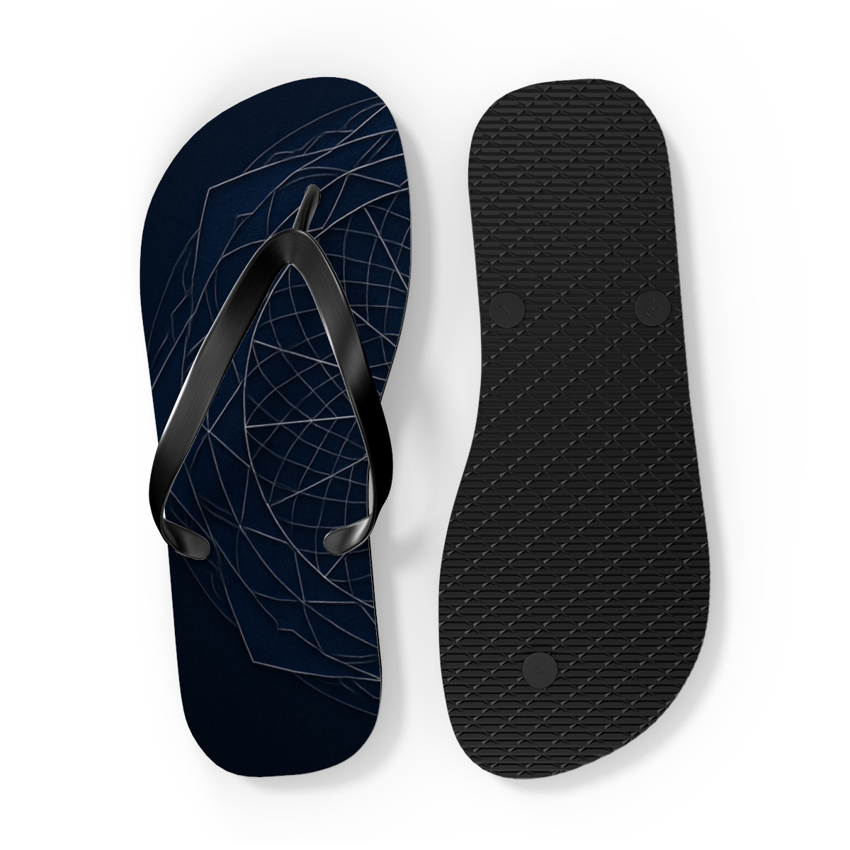 Midnight Lattice Starwheel personalized beach flip flops