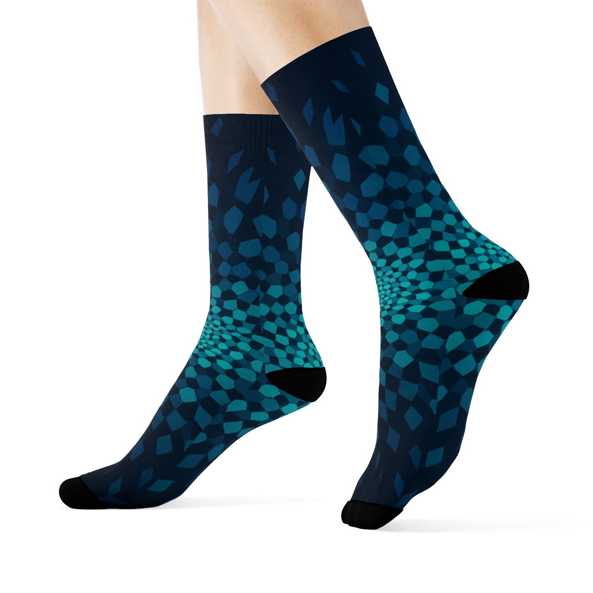 Radial Hex Fragment Bloom designer logo socks