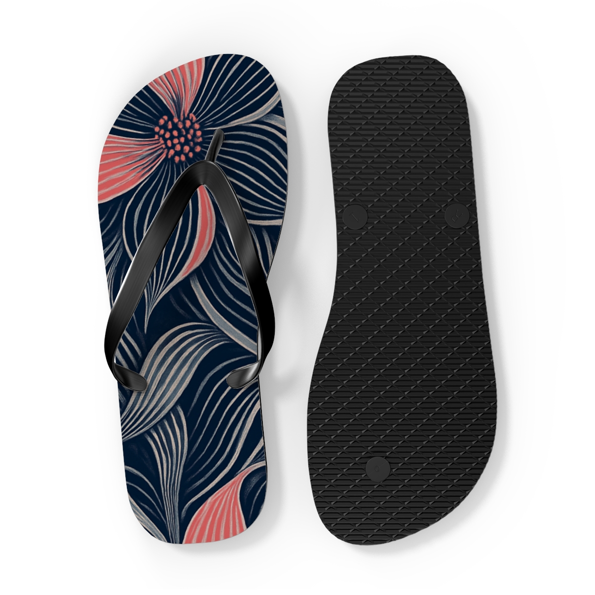 Poppy Petal Interference Weave soft sole flip flops