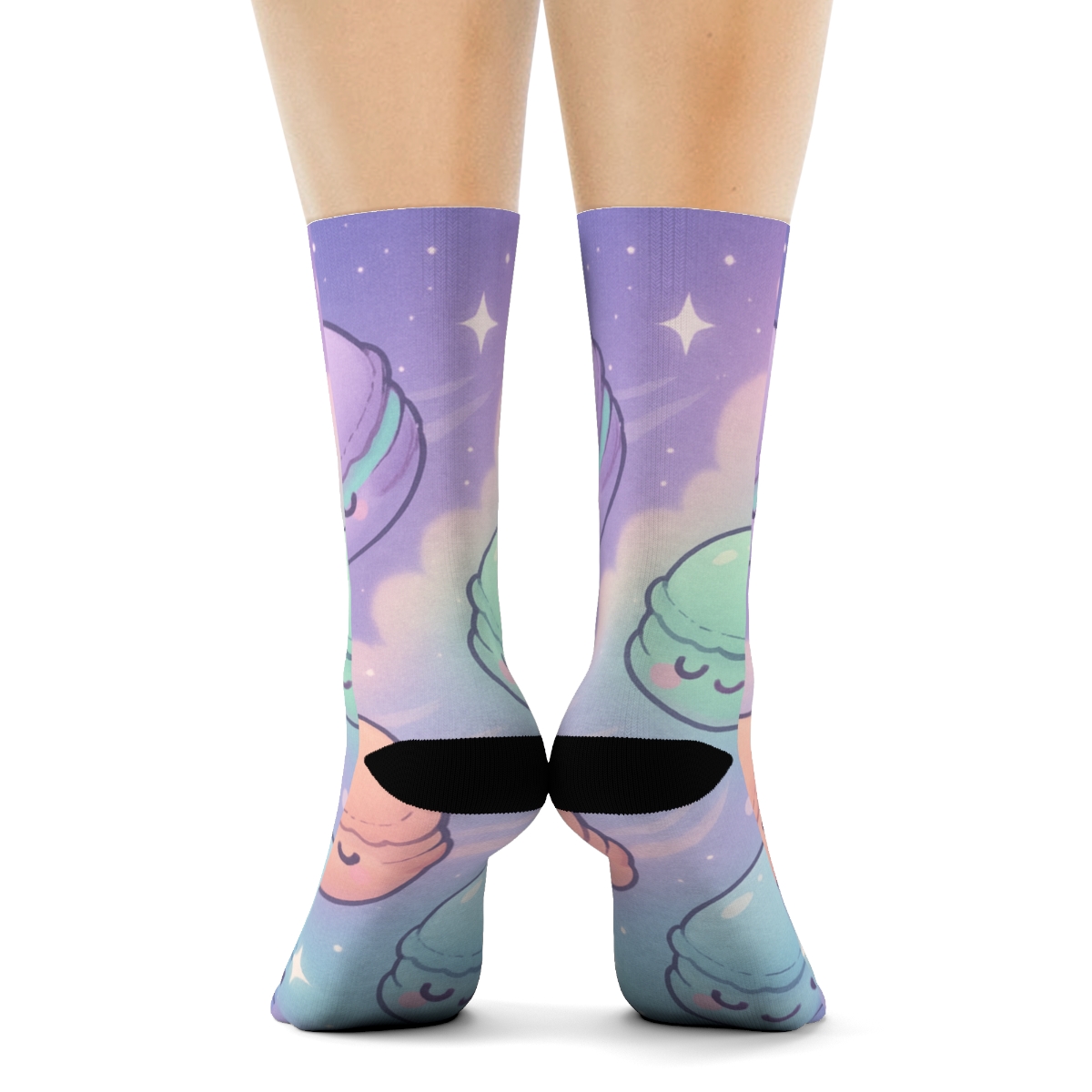Cosmic Macaron Meteors personalized cozy socks