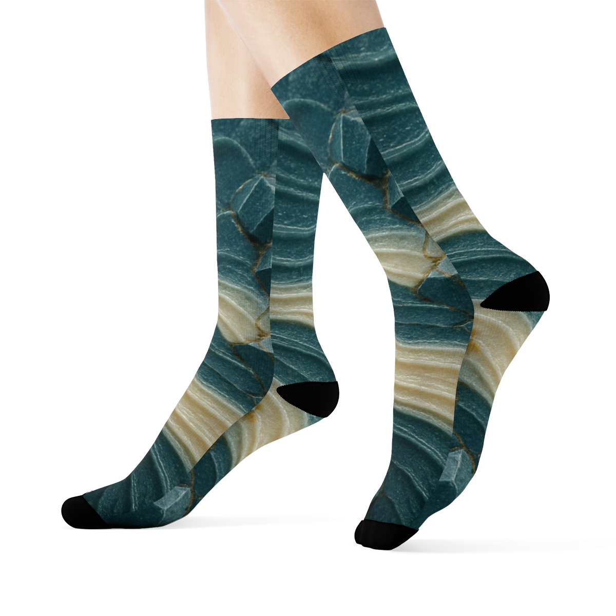 Mineral Facet Tide Weave designer logo socks