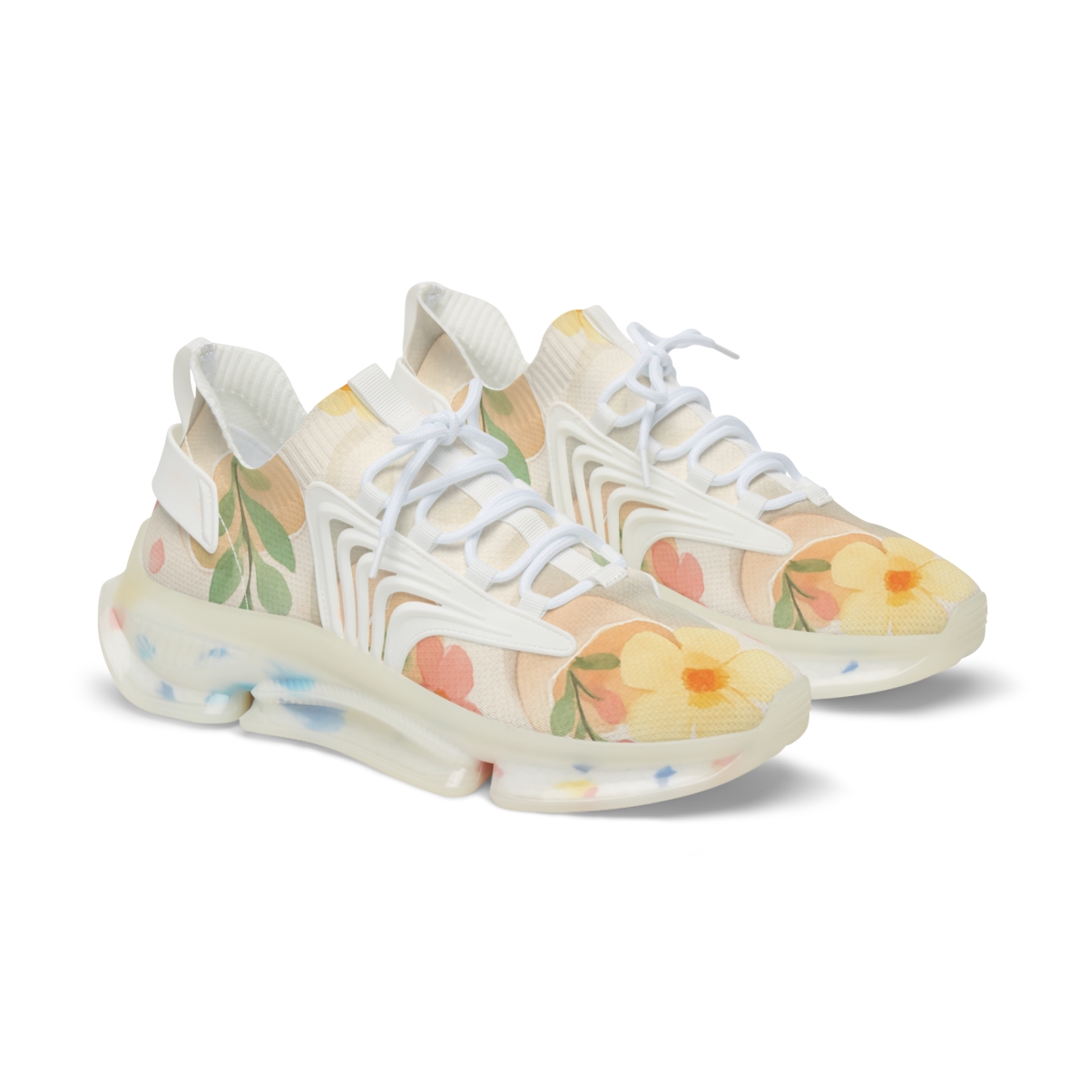 Spring Eggshell Blossom Parade stylish casual sneakers