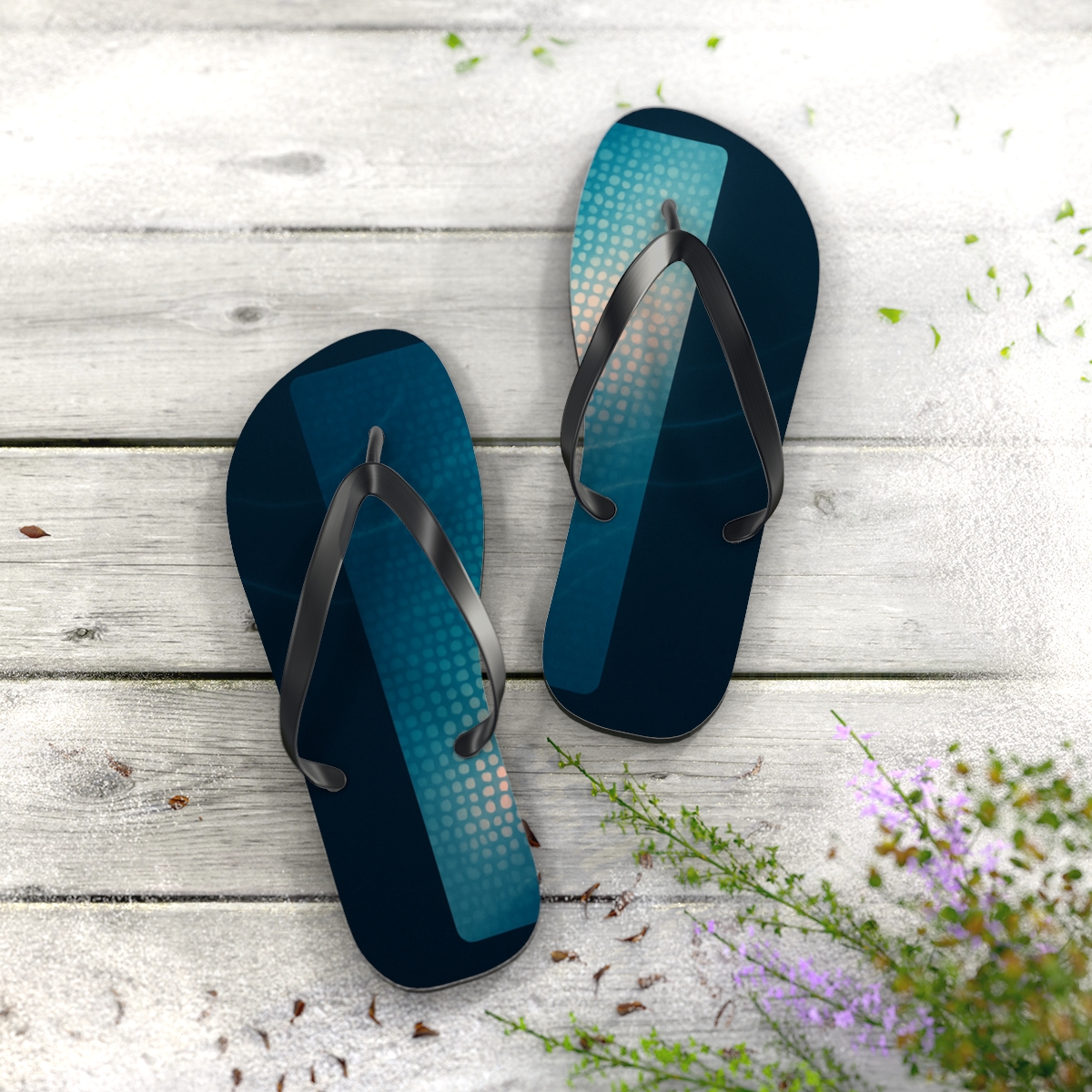 Cuttlefish Chromatic Cipher personalized beach flip flops