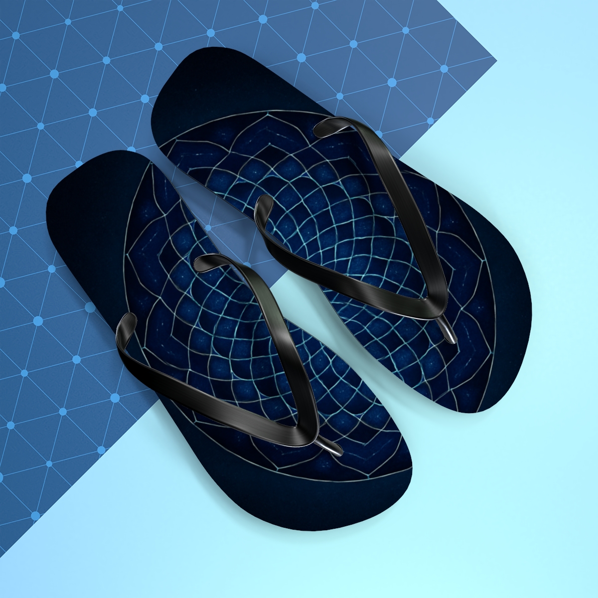 Orbital Petal Helix unique graphic flip flops