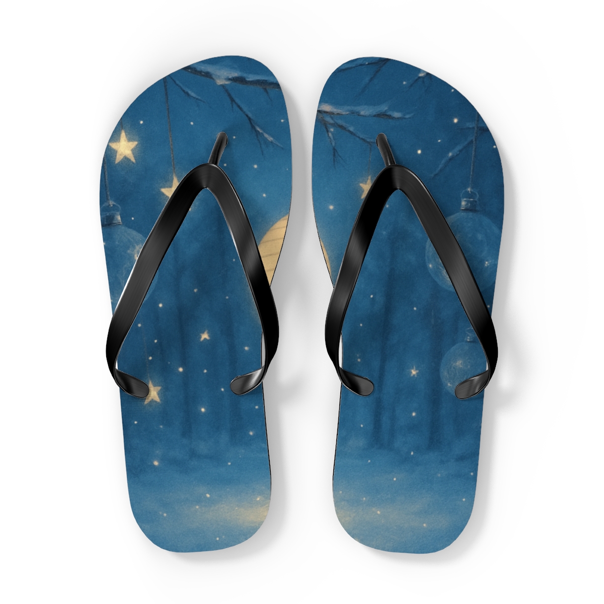 Winter Lantern Starlight trendy printed flip flops