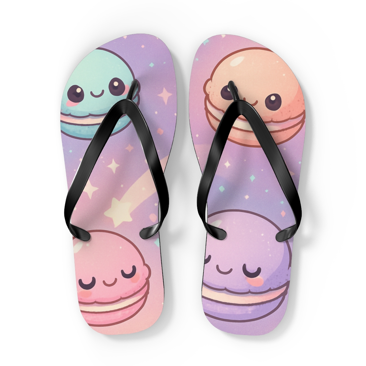 Cosmic Macaron Comet Parade soft sole flip flops