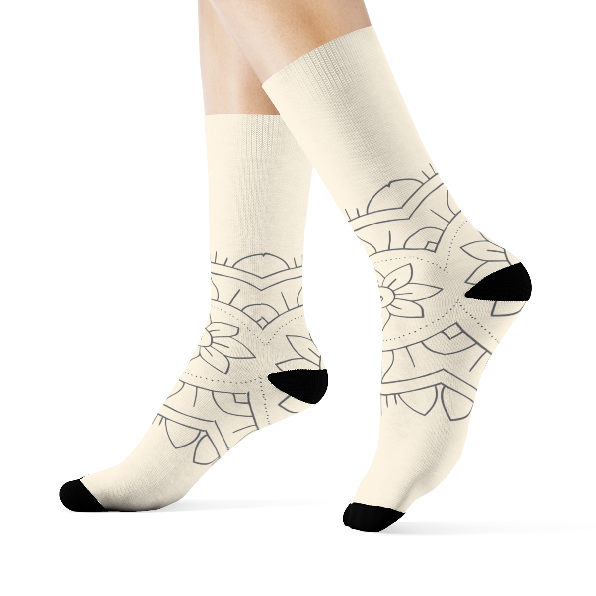 Minimal Orbit Petal Dial designer logo socks