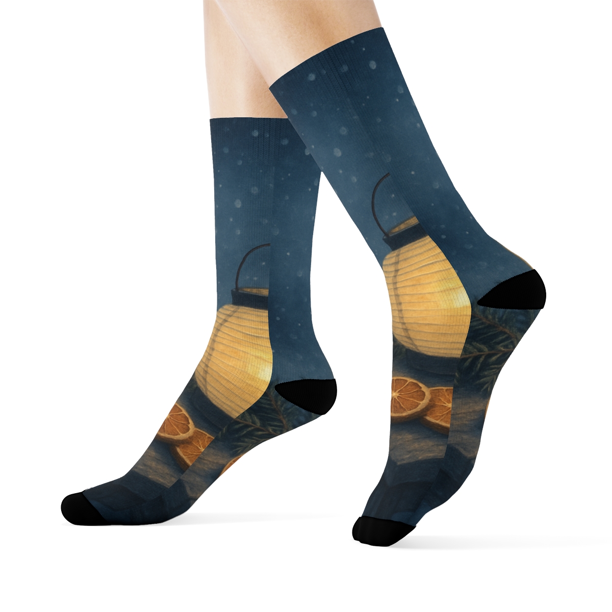 Lantern Lit Winter Solstice Quiet trendy colorful socks
