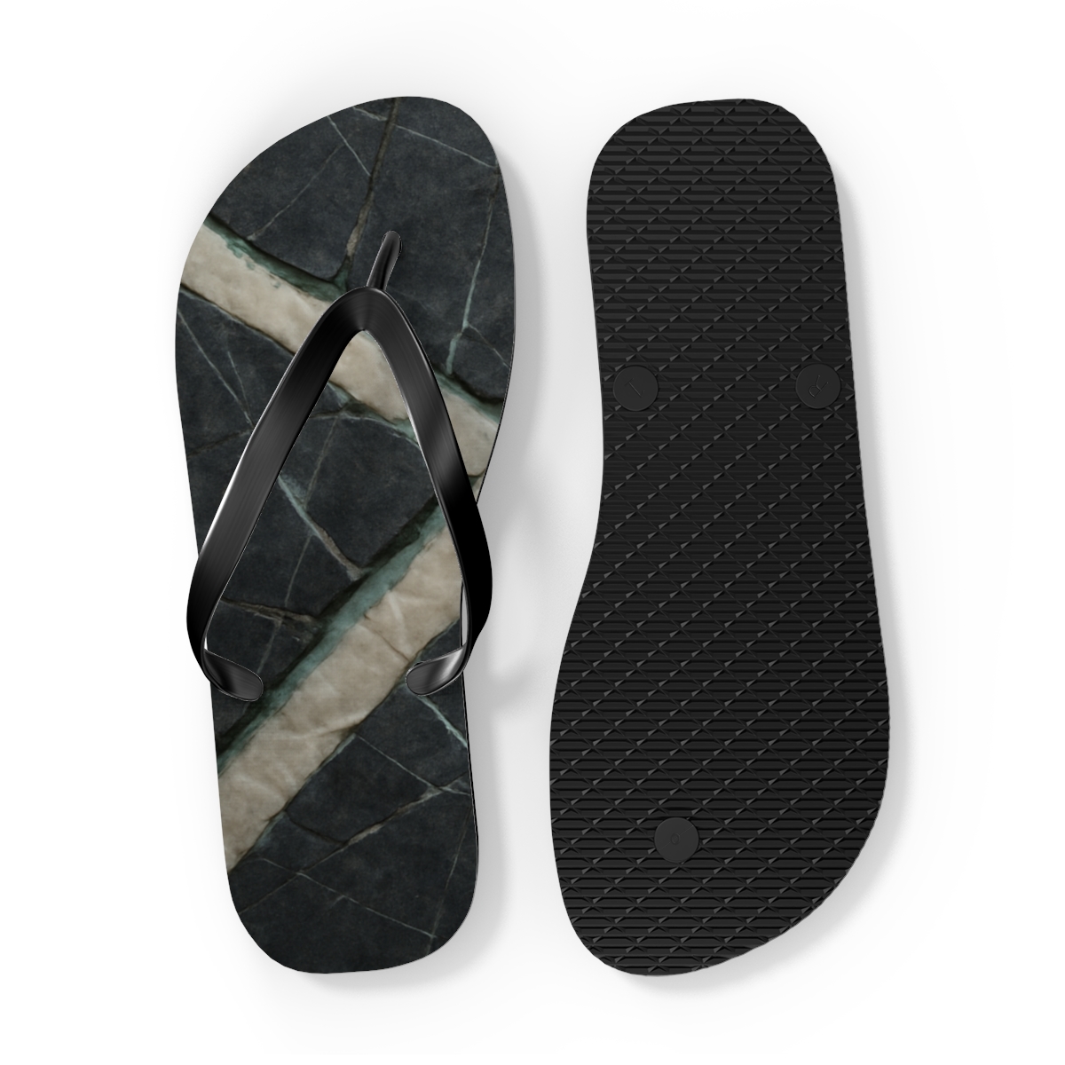 Quartz Vein Tessella unique graphic flip flops