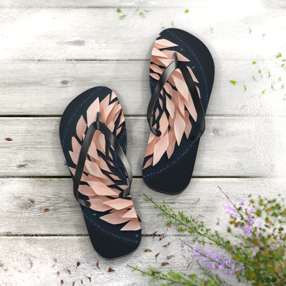 Petal Vein Orbit stylish summer flip flops