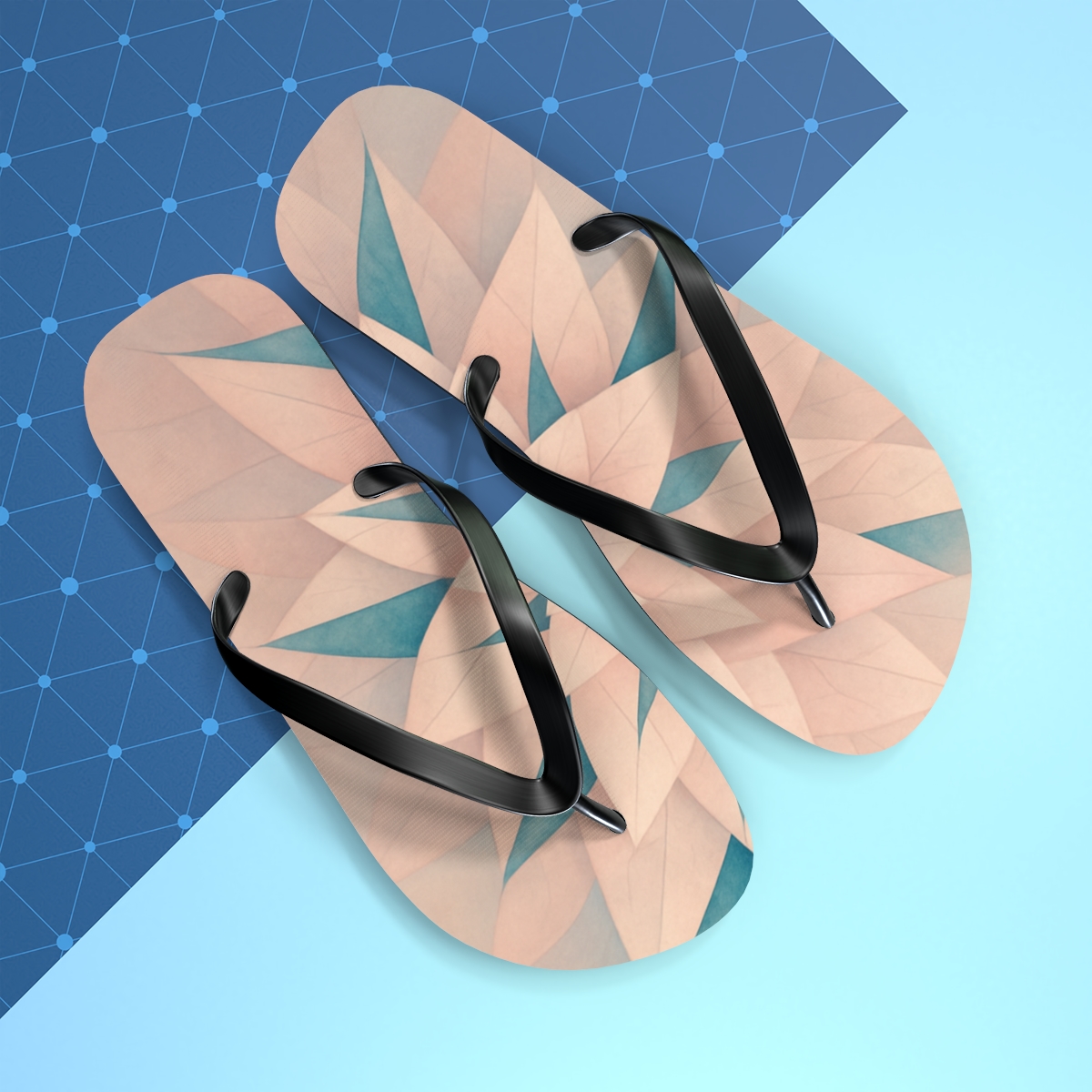 Lotus Prism Fractal trendy printed flip flops