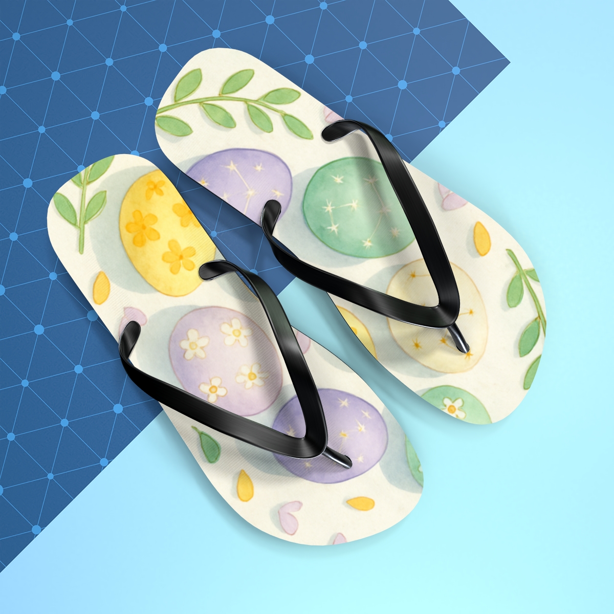 Spring Equinox Eggshell Constellations comfortable casual flip flops