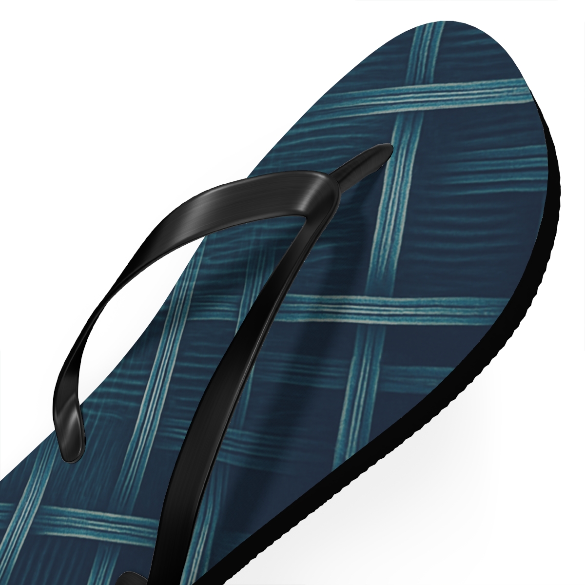 Moire Orbit Weave designer logo flip flops