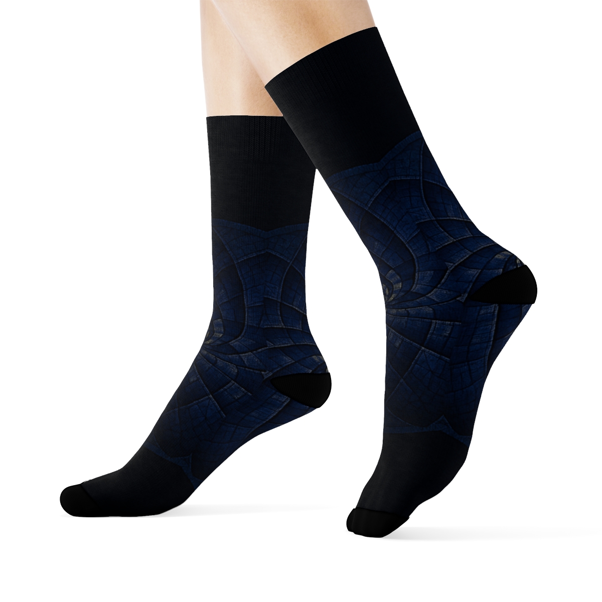 Midnight Spiral Tessera Bloom sports performance socks