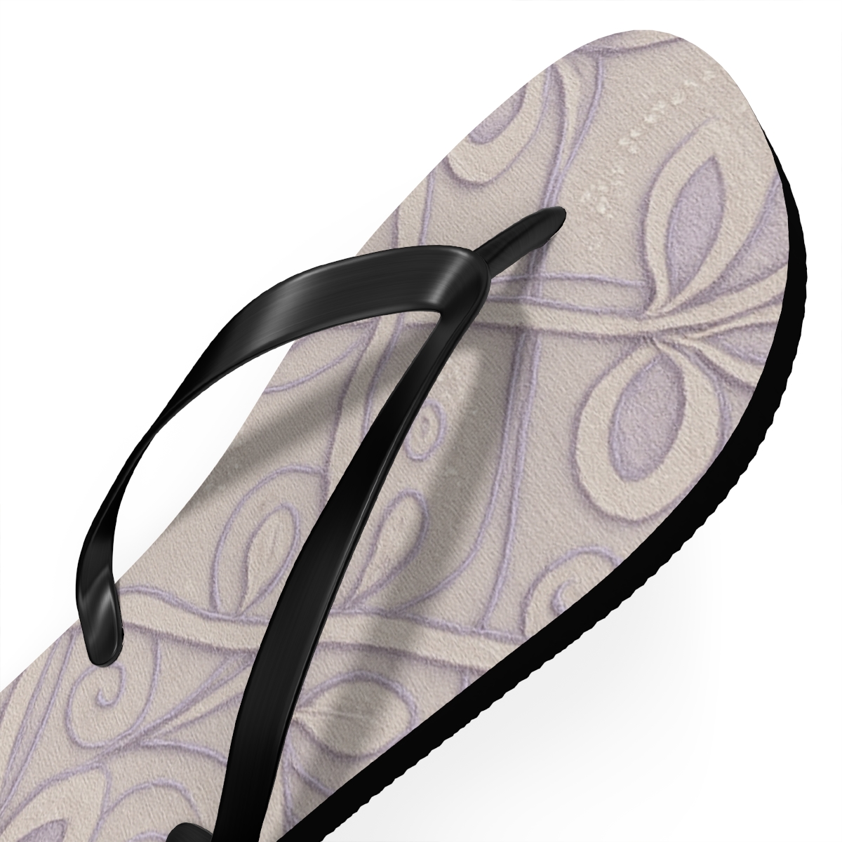 Orchid Ribbon Lattice personalized beach flip flops