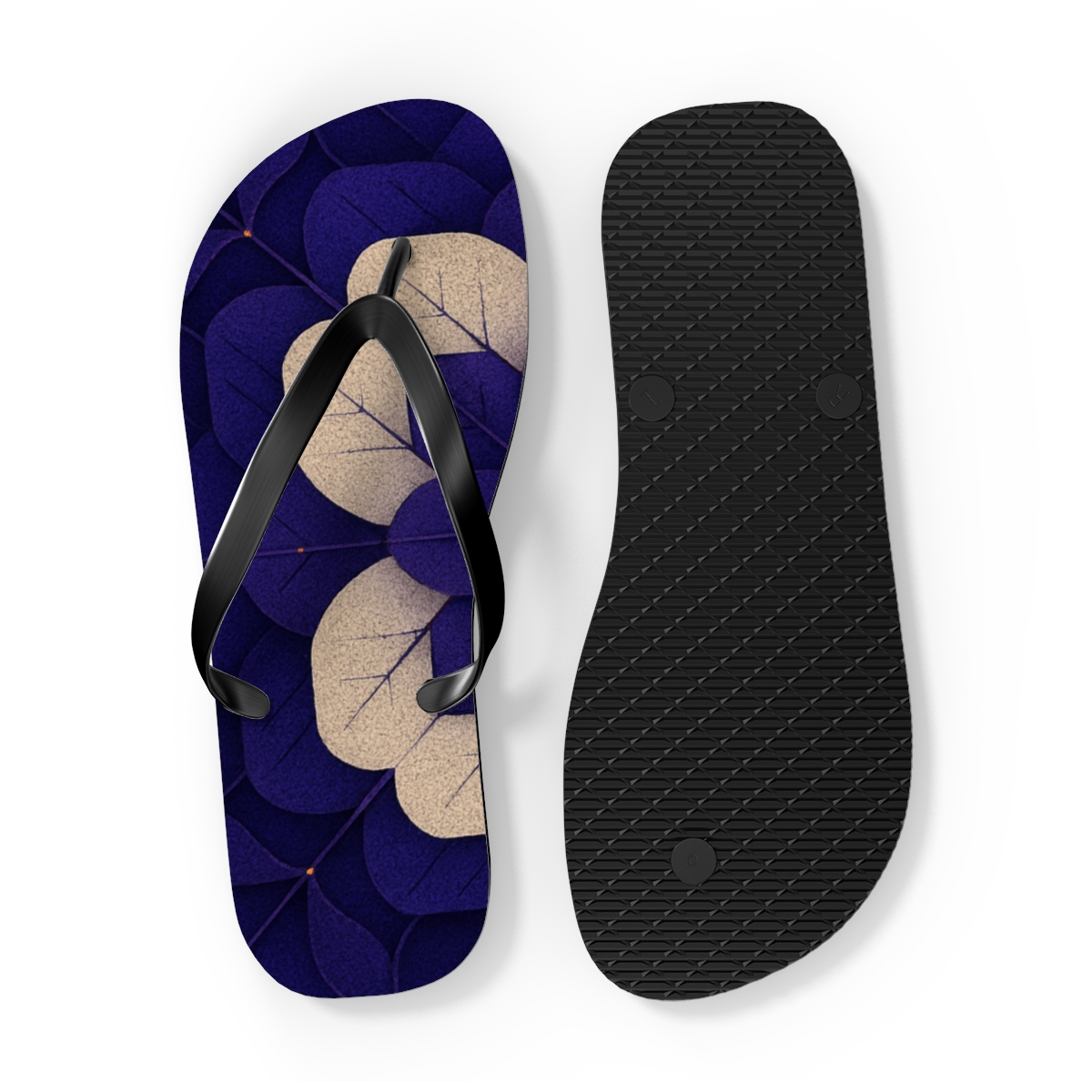 Pansy Pixel Rosette colorful rubber flip flops