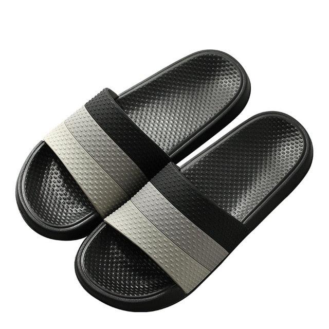 Dual Tone Striped Slippers