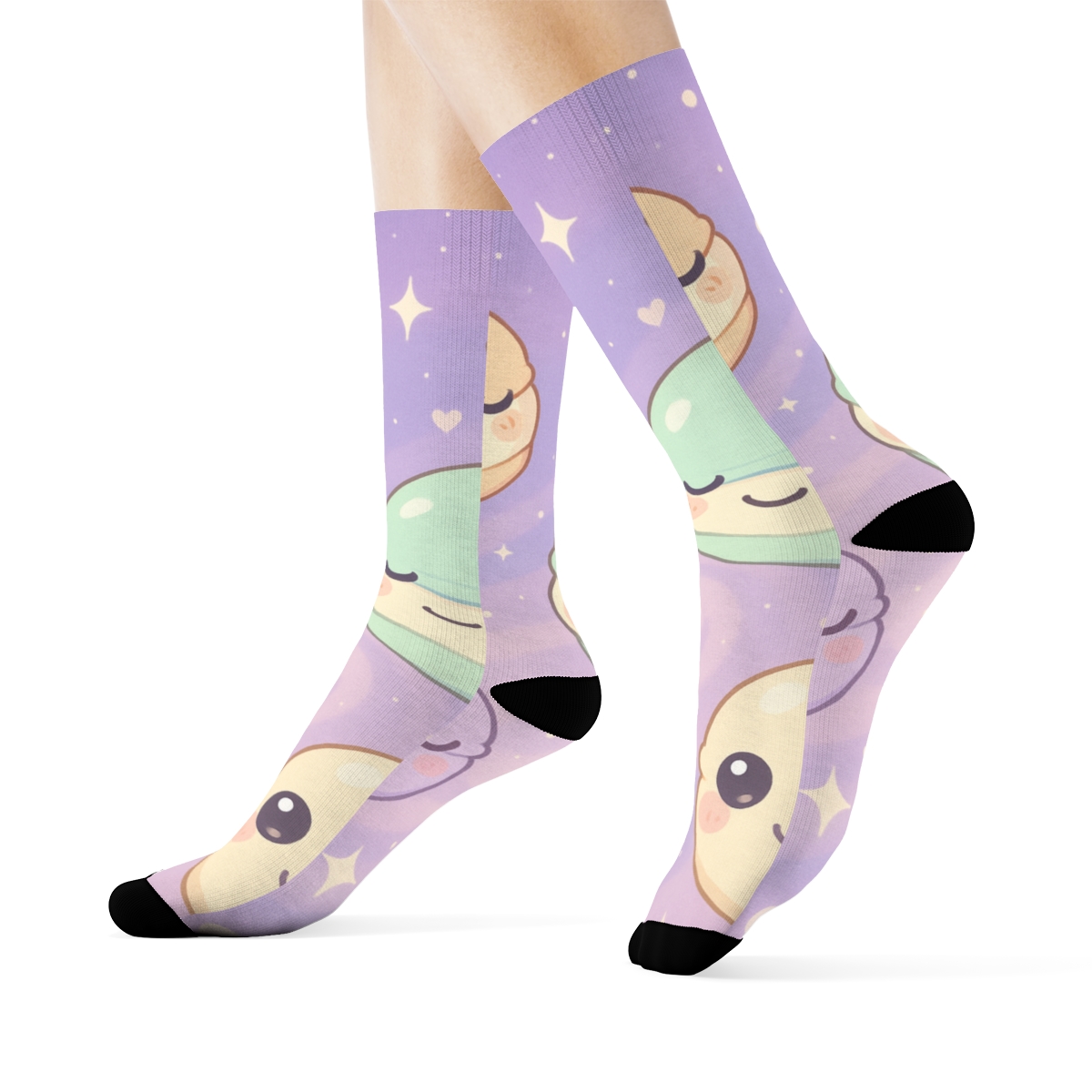 Cosmic Macaron Meteors designer logo socks