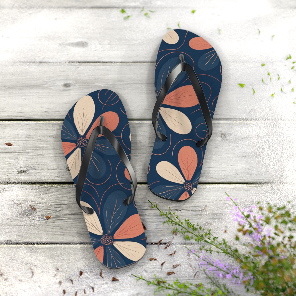 Orchid Pulse Tessellation colorful rubber flip flops