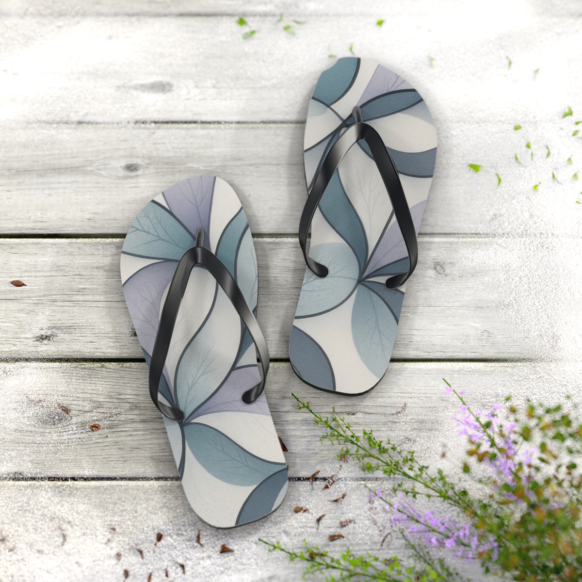 Orchid Fractal Ribbon Weave custom flip flops