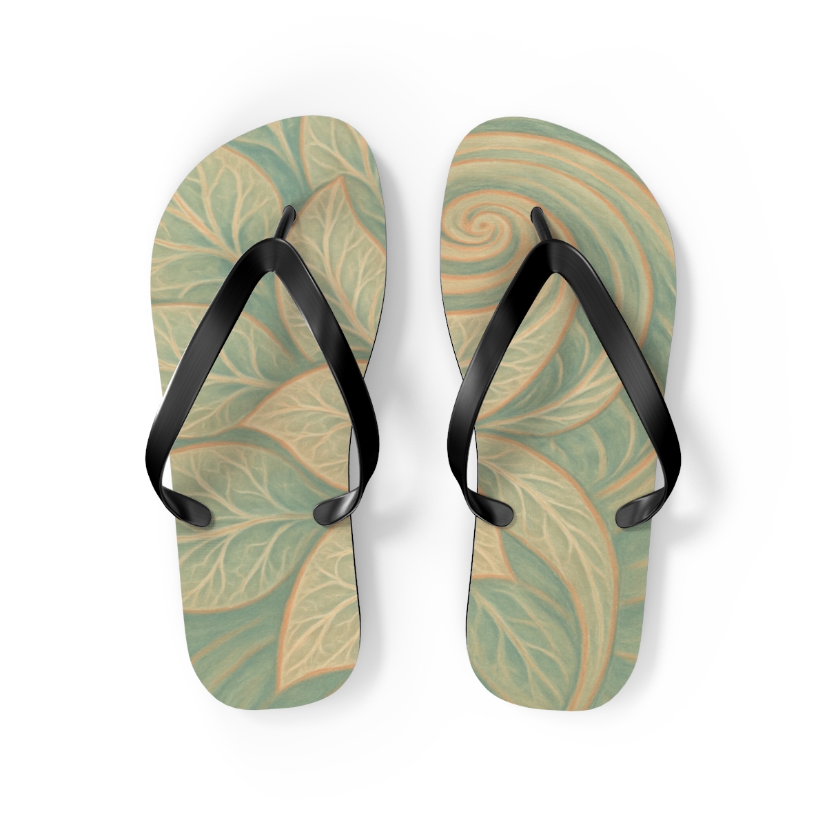 Serene Spiral Bloom Flip Flops