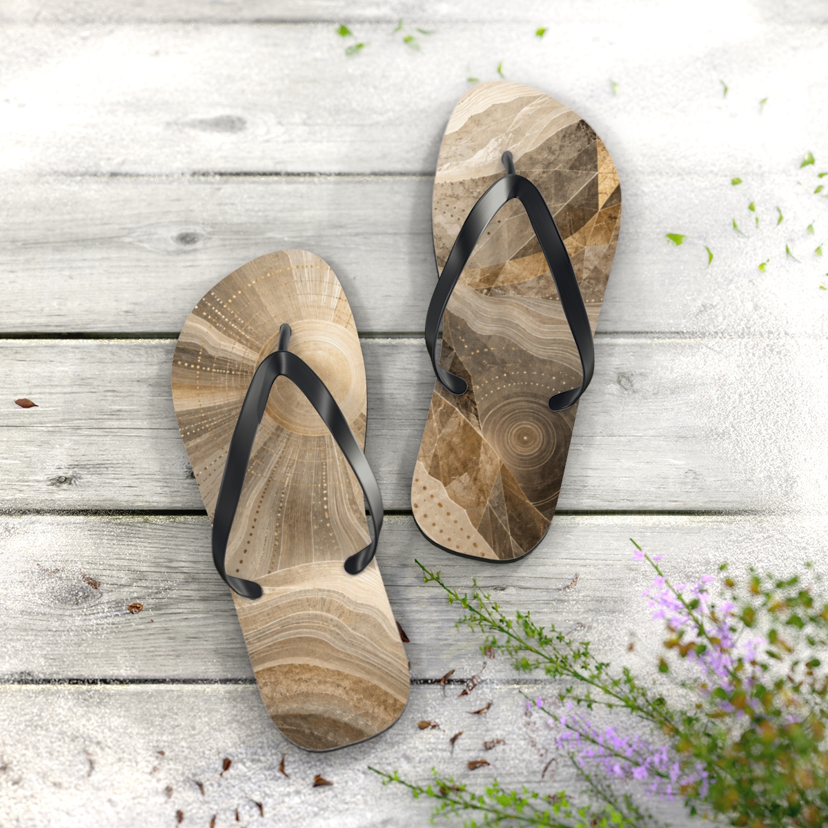 Angular Silt Halo Matrix colorful rubber flip flops [AI-be9b90cf-ad9ac7bc71e2]