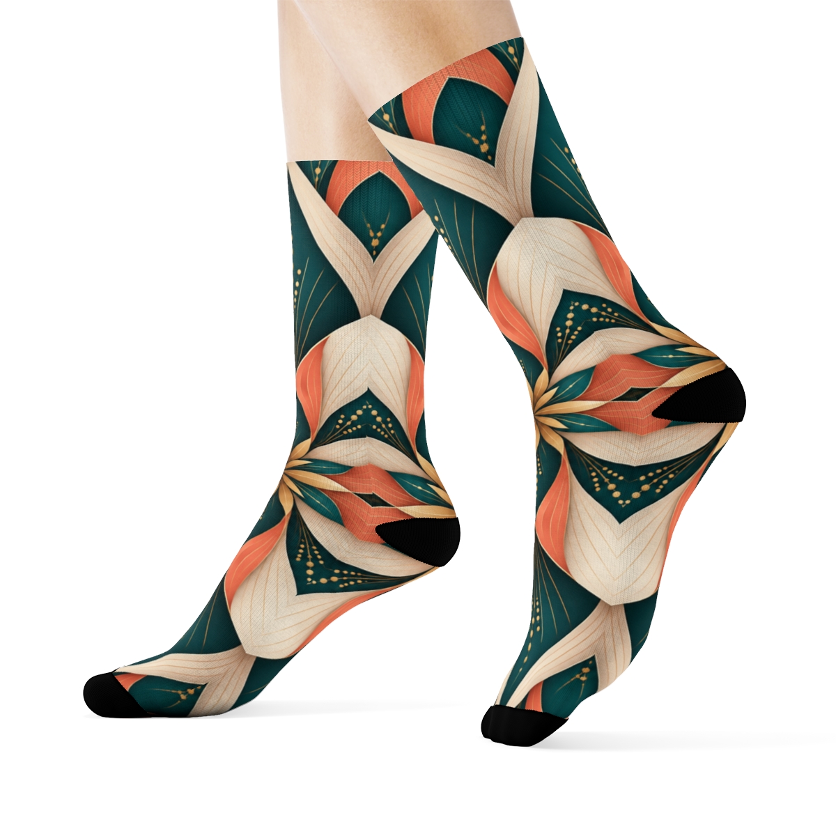 Anthurium Ribbon Prism Array comfortable cotton socks [AI-18d68a54-2f232aaa7322]