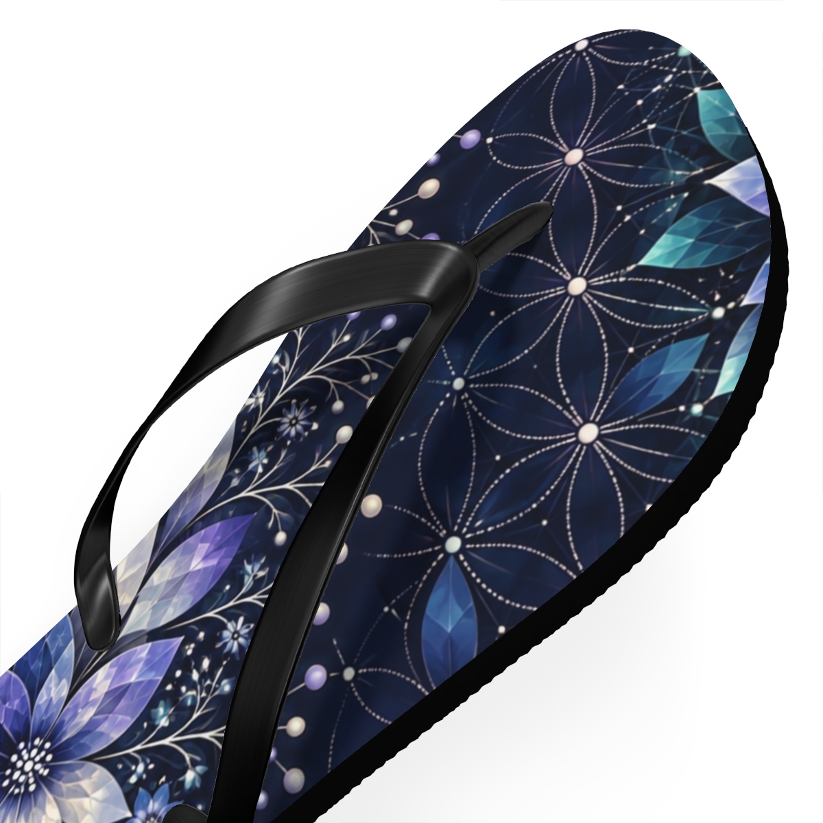 Aster Prism Vein Cascade unique graphic flip flops [AI-bc1d2422-37a14e73cf6e]