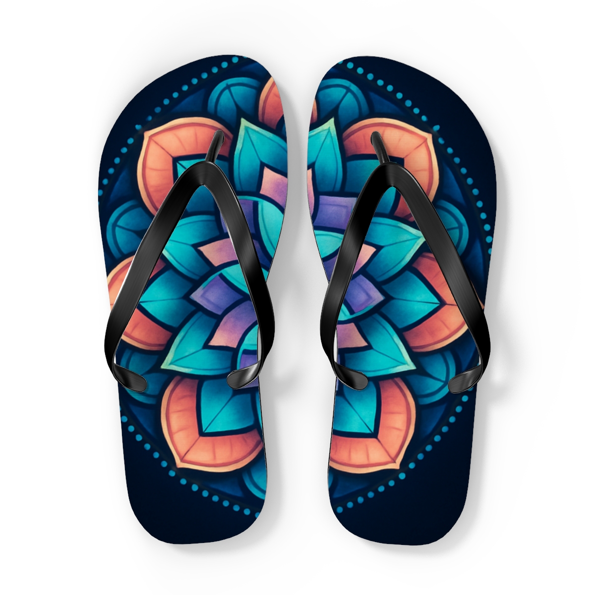 Aurora Prism Rosette colorful rubber flip flops