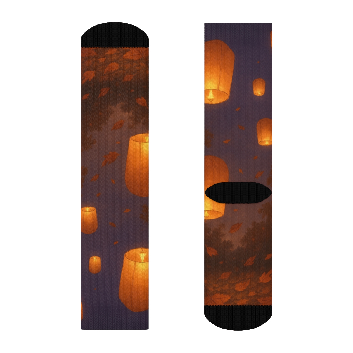 Autumn Ember Lantern Drift stylish patterned socks