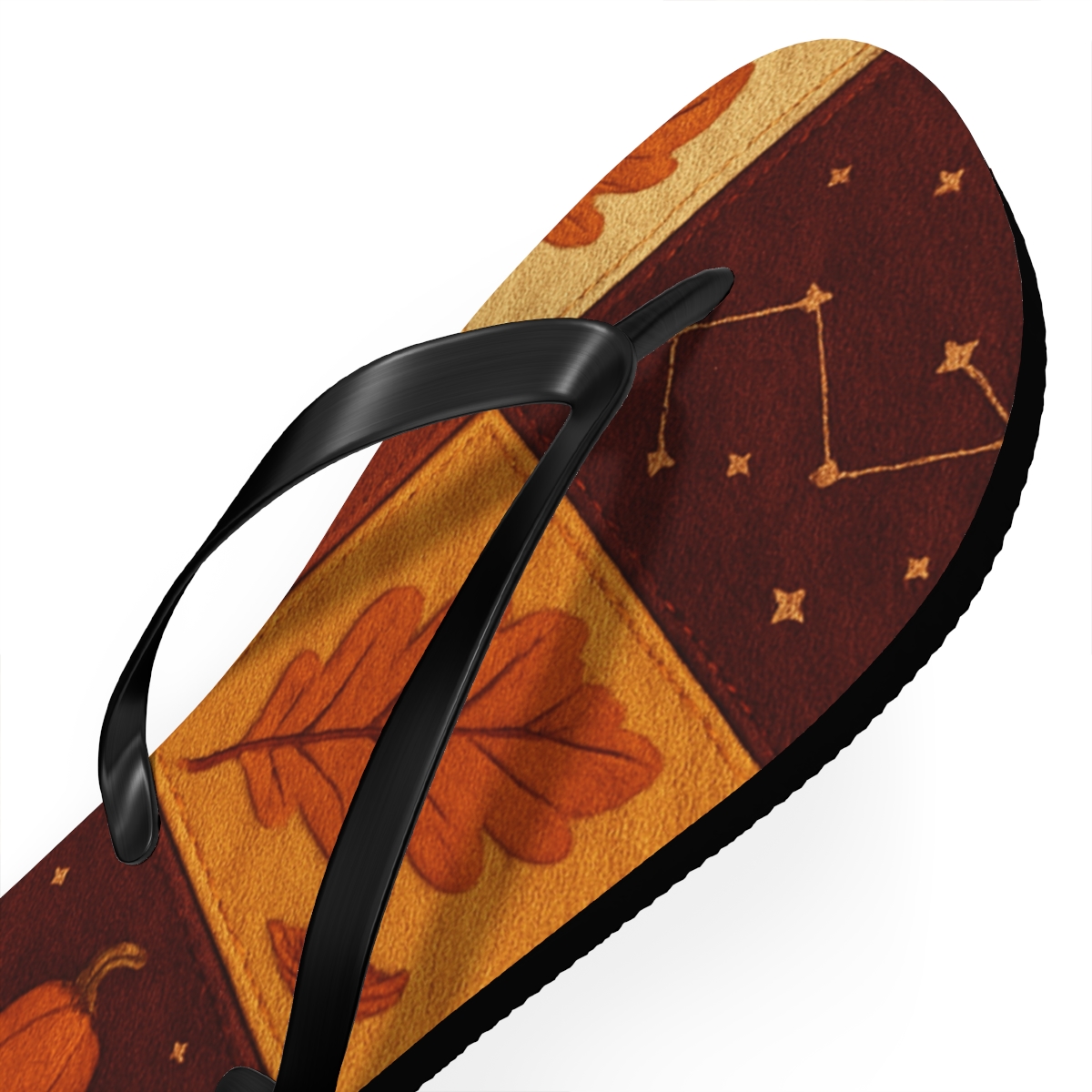 Autumn Equinox Harvest Constellation Quilt unique graphic flip flops