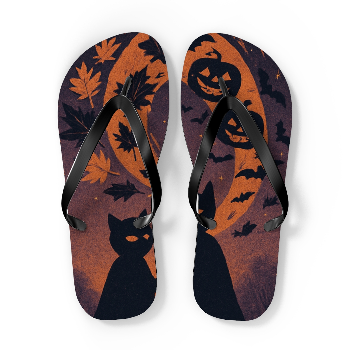 Autumn Halloween Comet Masquerade trendy printed flip flops