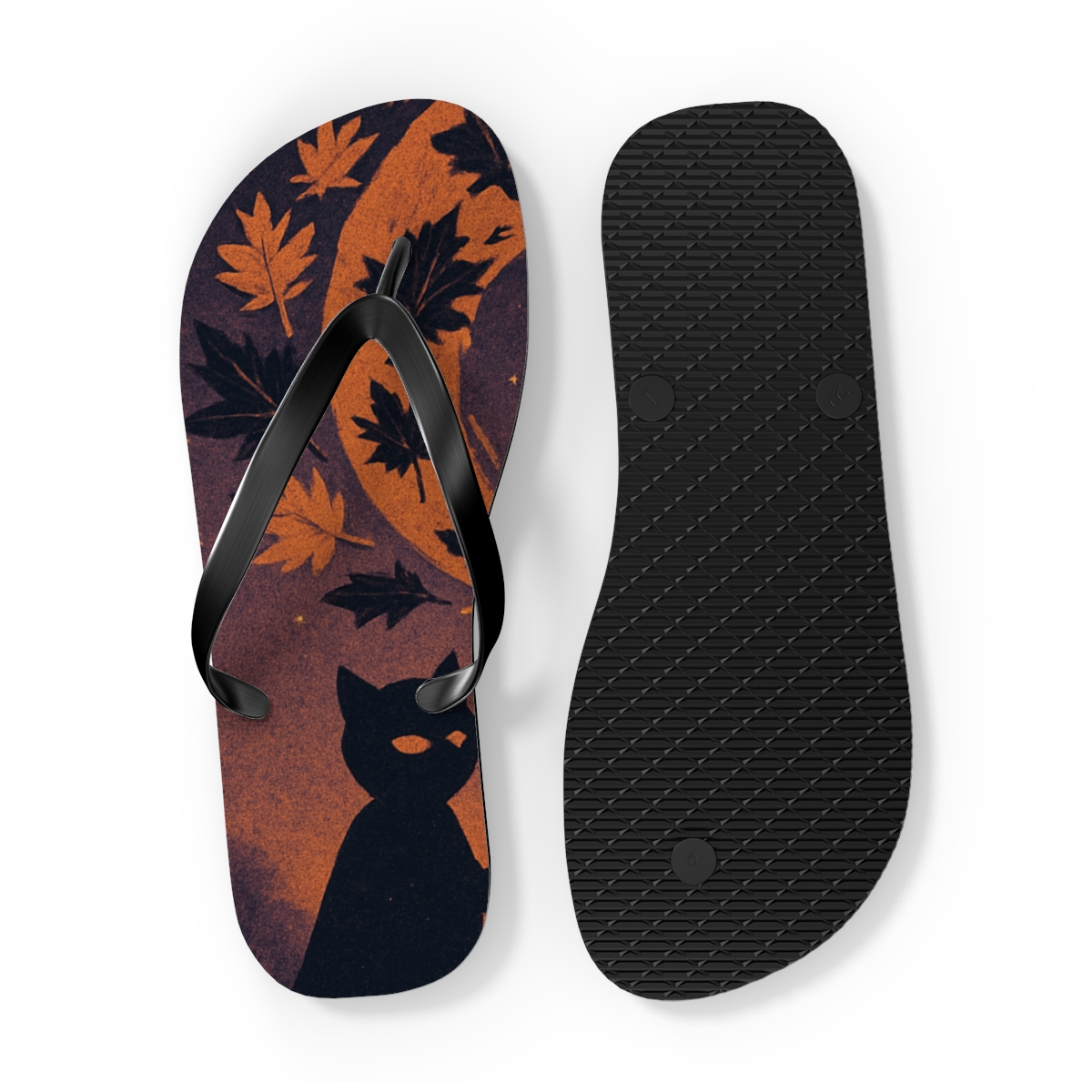 Autumn Halloween Comet Masquerade trendy printed flip flops