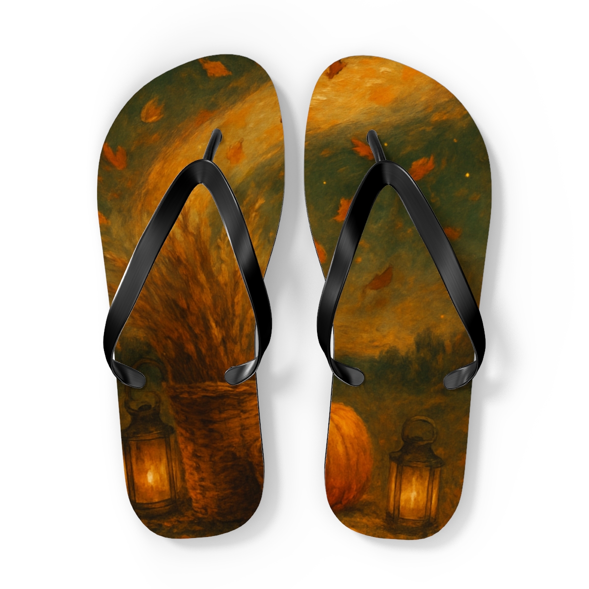 Autumn Harvest Aurora custom flip flops